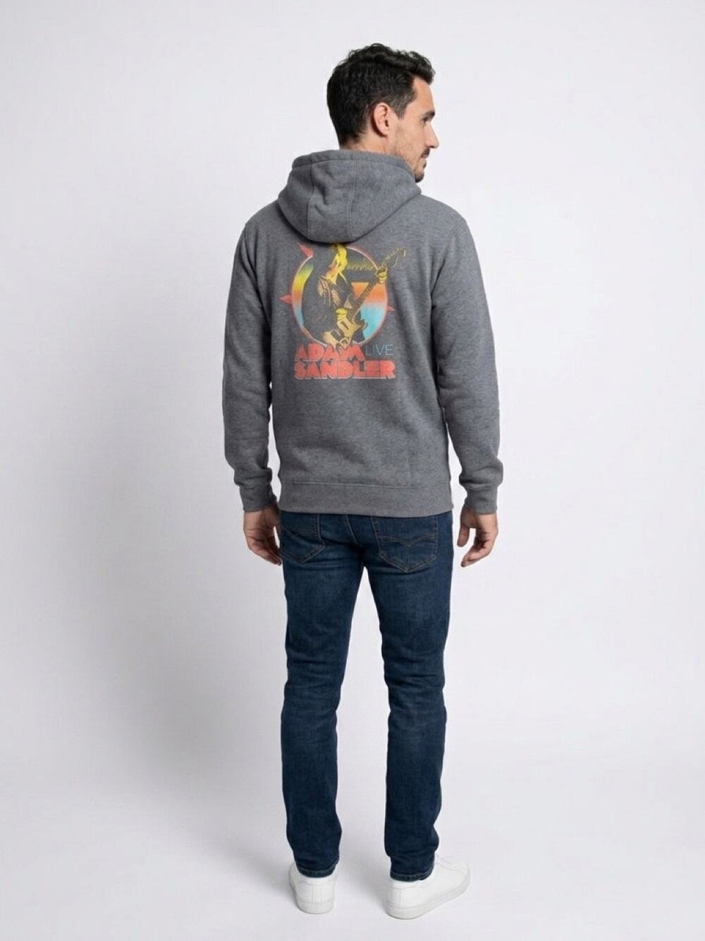 Adam Sandler Live Gray Zip Hoodie Sweatshirt Men’s Medium Graphic